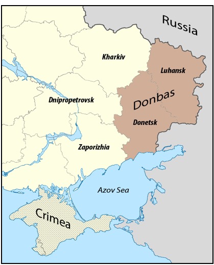 Map of the Donbass Region
Made up of Donetsk and Luhansk
From Wikipedia
By RGloucester - Own work, CC BY-SA 3.0, https://commons.wikimedia.org/w/index.php?curid=38891784

From: https://en.wikipedia.org/wiki/Donbas#/media/File:Map_of_the_Donbass.png